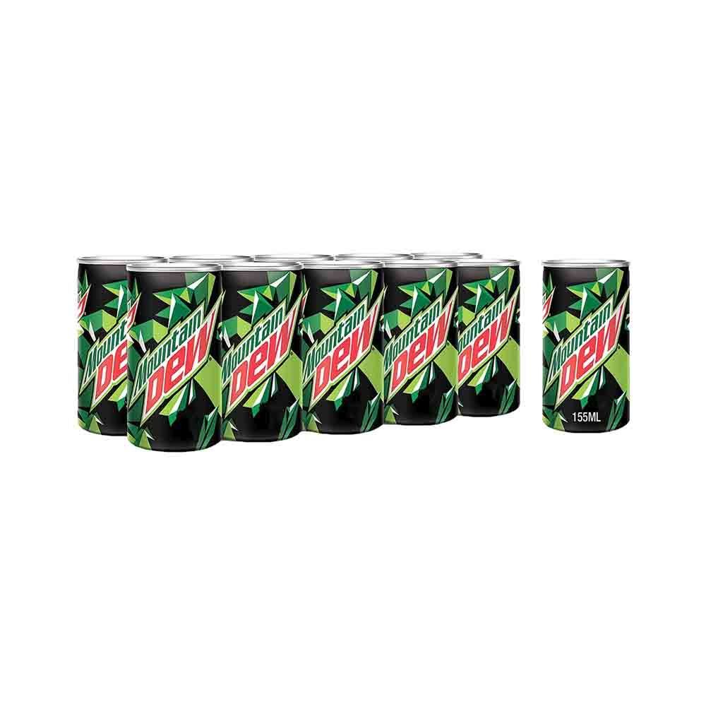 Mountain Dew Soft Drink Mini Can, 10x155ml