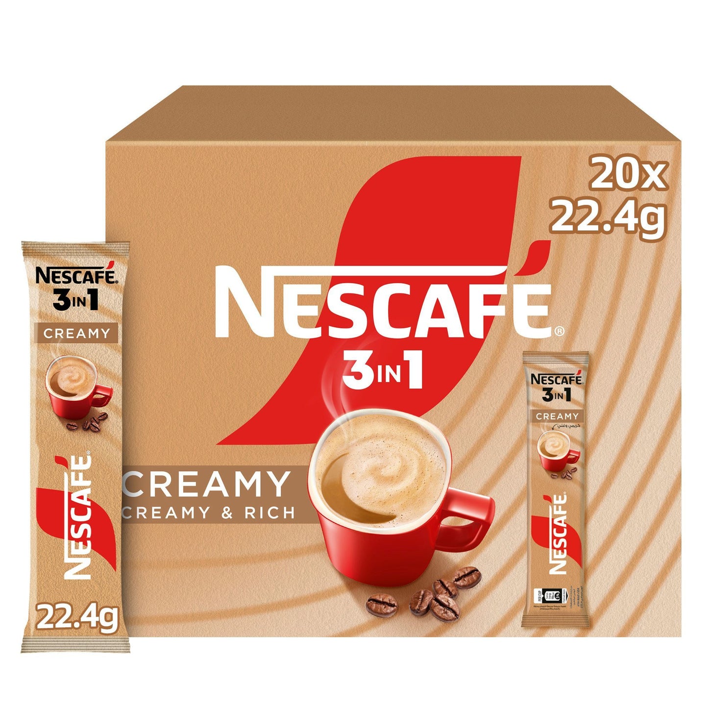 Nescafe 3-in-1 Creamy Latte Coffee Mix Sachets, 20x22.4g