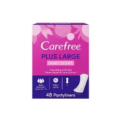 Carefree Plus Large Light Scent Panty Liners, 48 Pieces