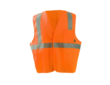 Orange Safety Vest Mesh Type 100% Polyester, 1 Piece