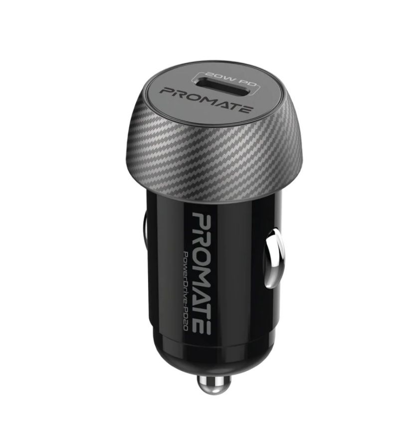 Promate Power Delivery Mini Car Charger, 20 Watts