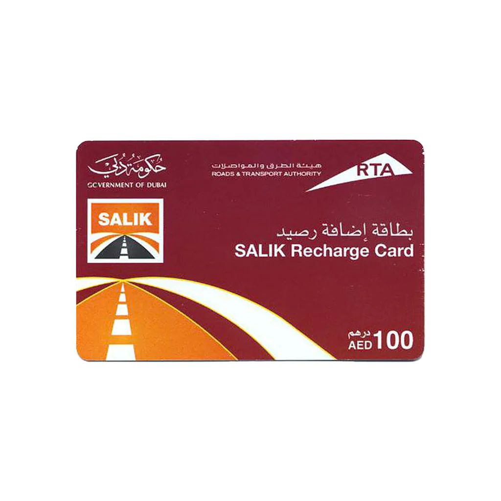 Rta Salik Recharge Card 100 Dhs