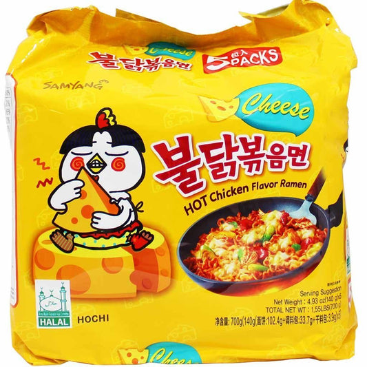 Samyang Buldak Hot Chicken Cheese Flavor Ramen, 5x140g