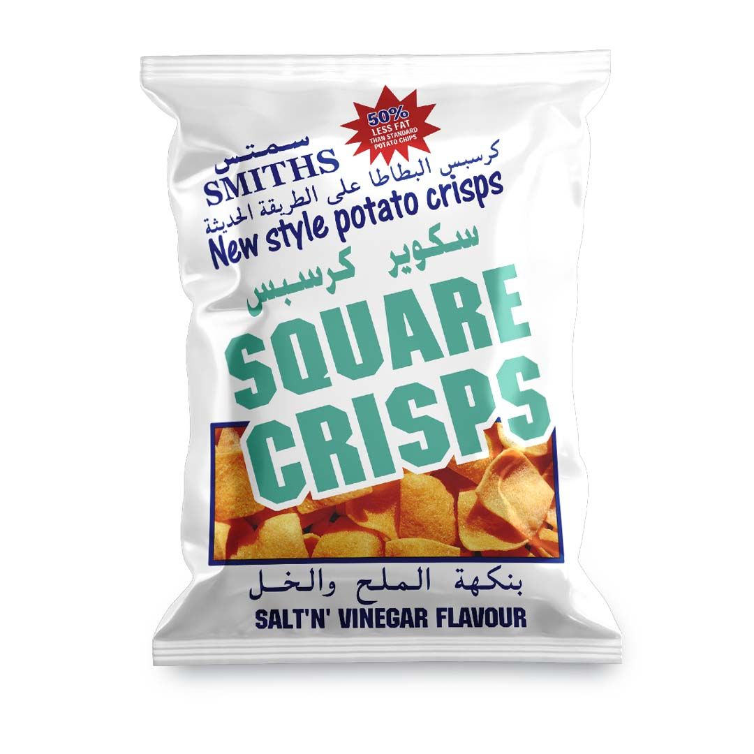 Smiths Salt & Vinegar Square Crisps Chips, 25x20g