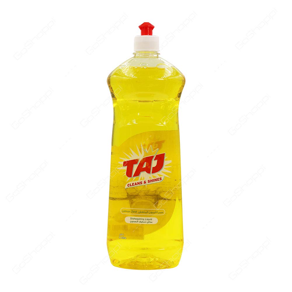 Taj Cleans & Shines Lemon Zest Dishwashing liquid, 1l