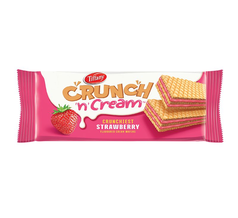 Tiffany Crunch N Cream Strawberry Cream Wafers, 65g