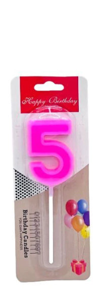 شموع عيد ميلاد سعيد رقم 5 - وردي