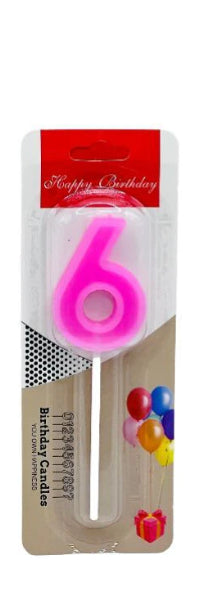 شموع عيد ميلاد سعيد رقم 6 - وردي