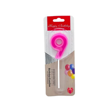 شموع عيد ميلاد سعيد رقم 9 - وردي