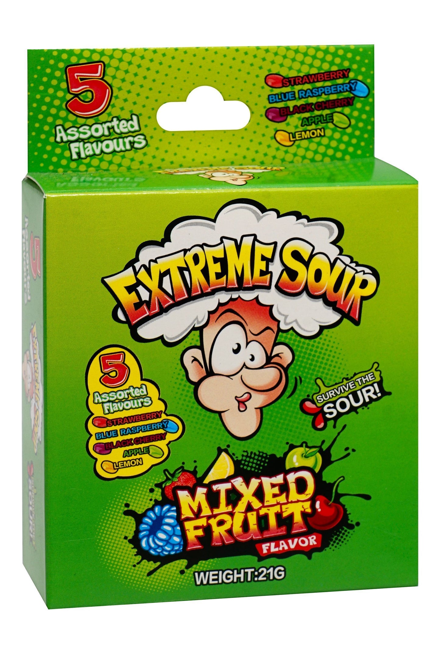 Warheads Extreme Sour Mixed Fruit Candies, 21g