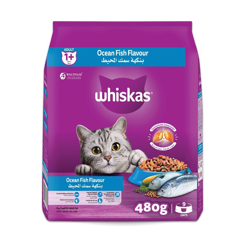 Whiskas Ocean Fish Dry Food Bag, 480g