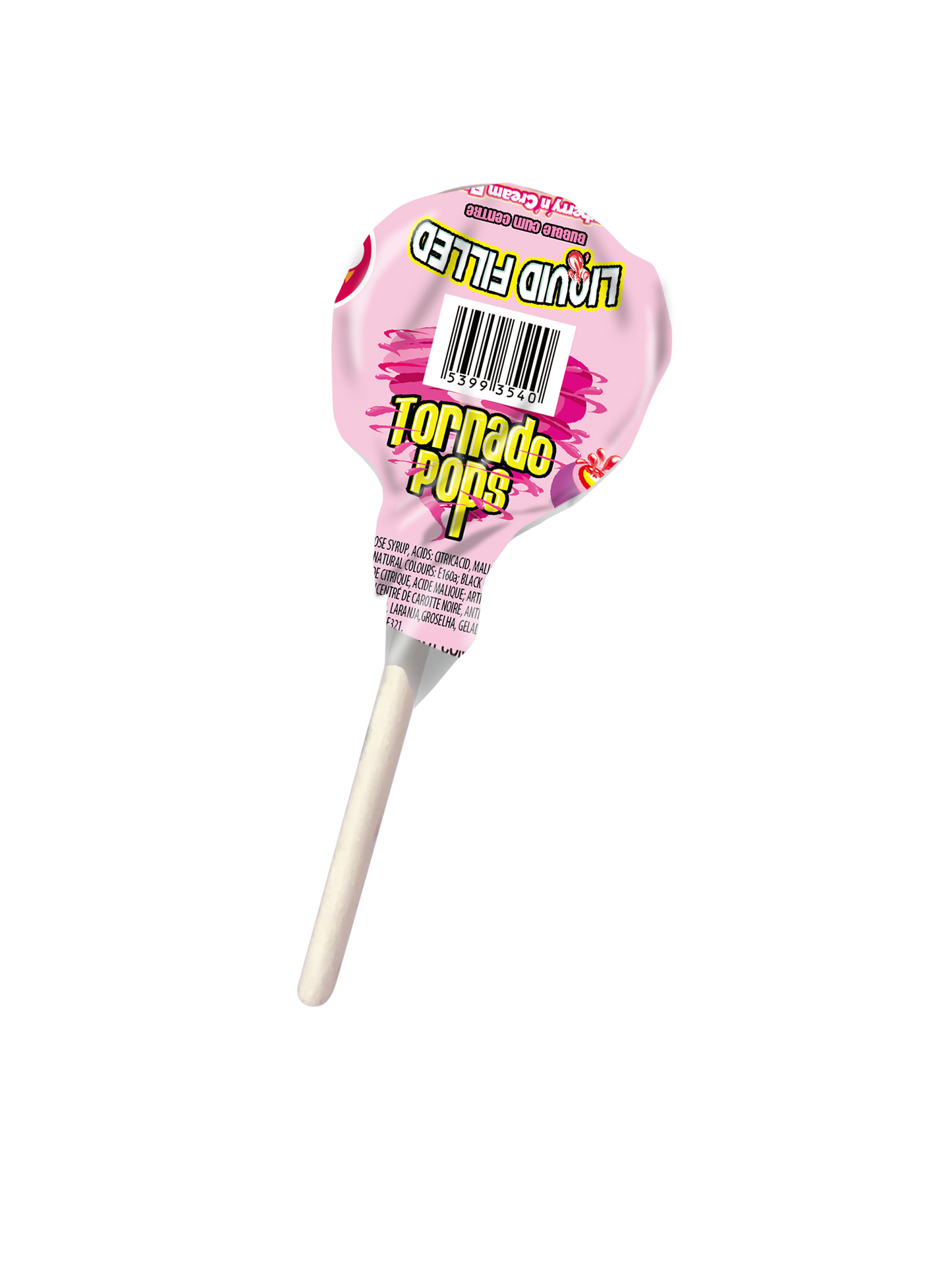 Zed Tornado Lollipop Strawberry Candy, 1 Piece