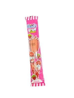 Bonart Sour Straws Strawberry Flavor 35 Gm