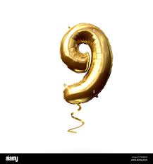 بالون هيليوم ذهبي رقم 9