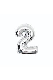 بالون هيليوم فضي رقم 2