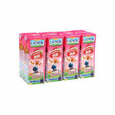 Lacnor Essentials Strawberry Flavored Milk, 8x180ml/strawberry milk