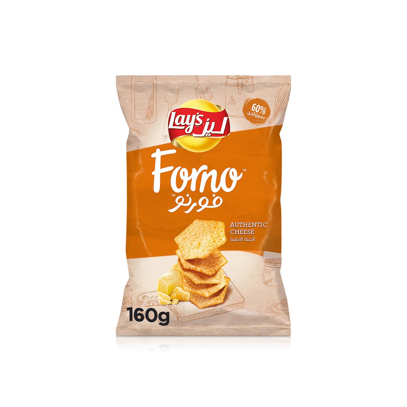 Lay's Forno Authentic Cheese Potato Chips, 160g