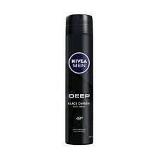 NIVEA MEN Antiperspirant Spray for Men, DEEP Beat Black Carbon Antibacterial, Wood Fresh Scent, 150 ml