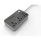 Hitage Power Socket Extension with 6 USB Ports, 2.5M