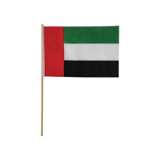 Uae Flag With Wooden Stick Large