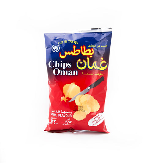 Oman Chips Chilli Flavour Potato Chips, 97g