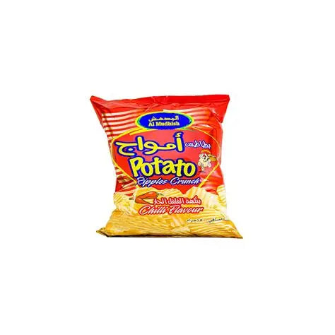 Al Mudhish Potato Ripples Crunch Chilli Flavour, 15g