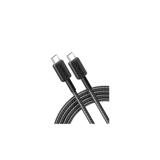 Anker 322 Type C To Type C Cable Braided (1.8m/6 Feet) - Black, 60W