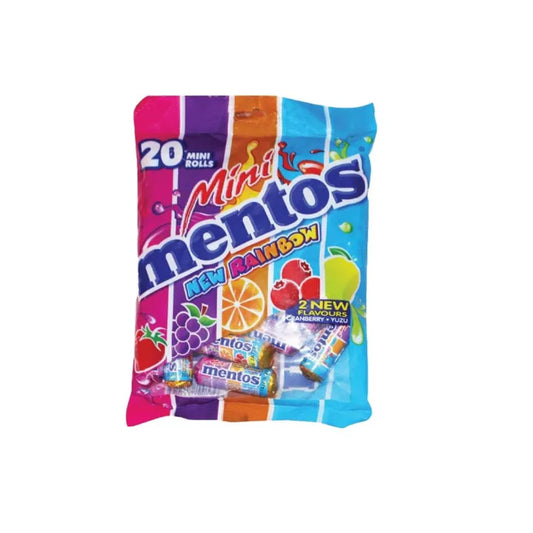 Mentos Rainbow Mini Rolls Bag 25 Count, 250g