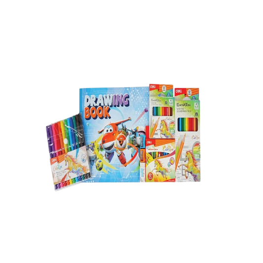 Colouring Set (Drawing Book & Color Pencils)