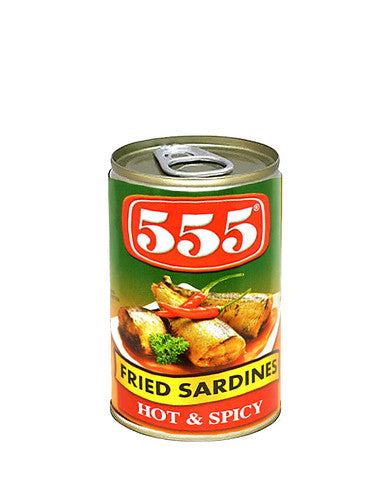 555 Canned Fried Sardines Hot & Spicy, 155g