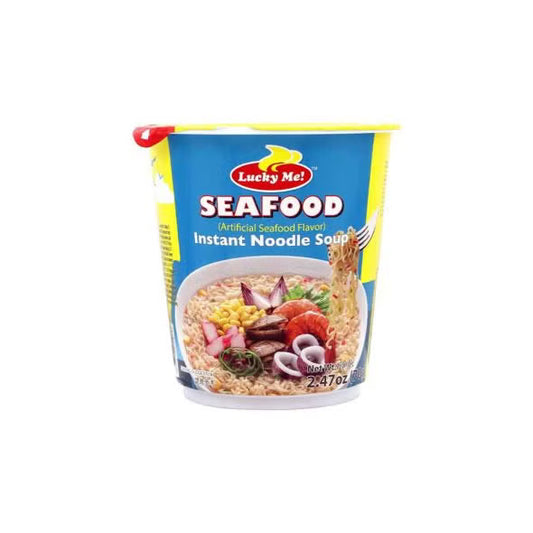 شوربة نودلز سريعة التحضير بالمأكولات البحرية من لاكي مي، 70 غرام