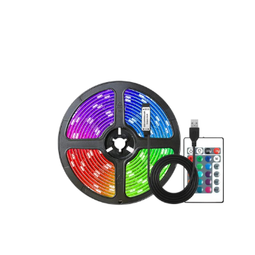 شريط إضاءة LED بطول 5 أمتار مع منفذ USB وجهاز تحكم عن بعد