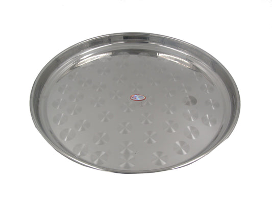 Welcome Stainless Steel Round Plate Khumcha, 40cm