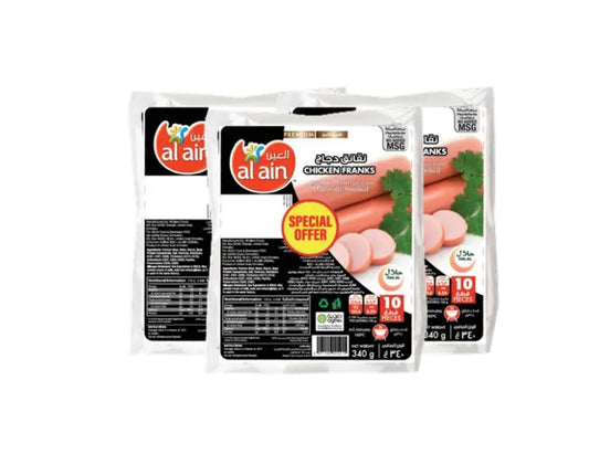 Al Ain Frozen Chicken Franks 3x340g