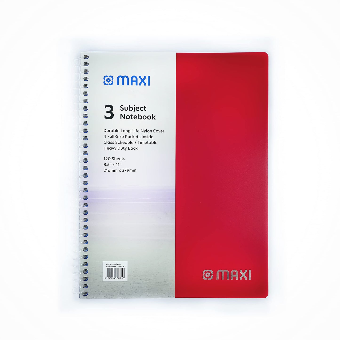 دفتر ماكسي 3 مواضيع، غلاف مقوى، 9.5 × 7 بوصة، 120 ورقة