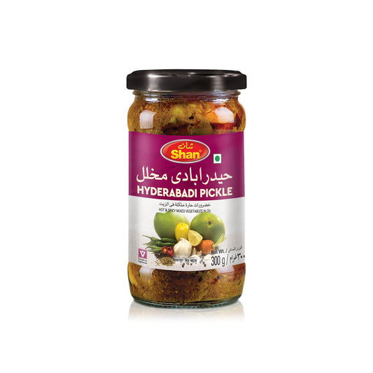 Shan Hyderabadi Mixed Pickle Glass Jar, 300g