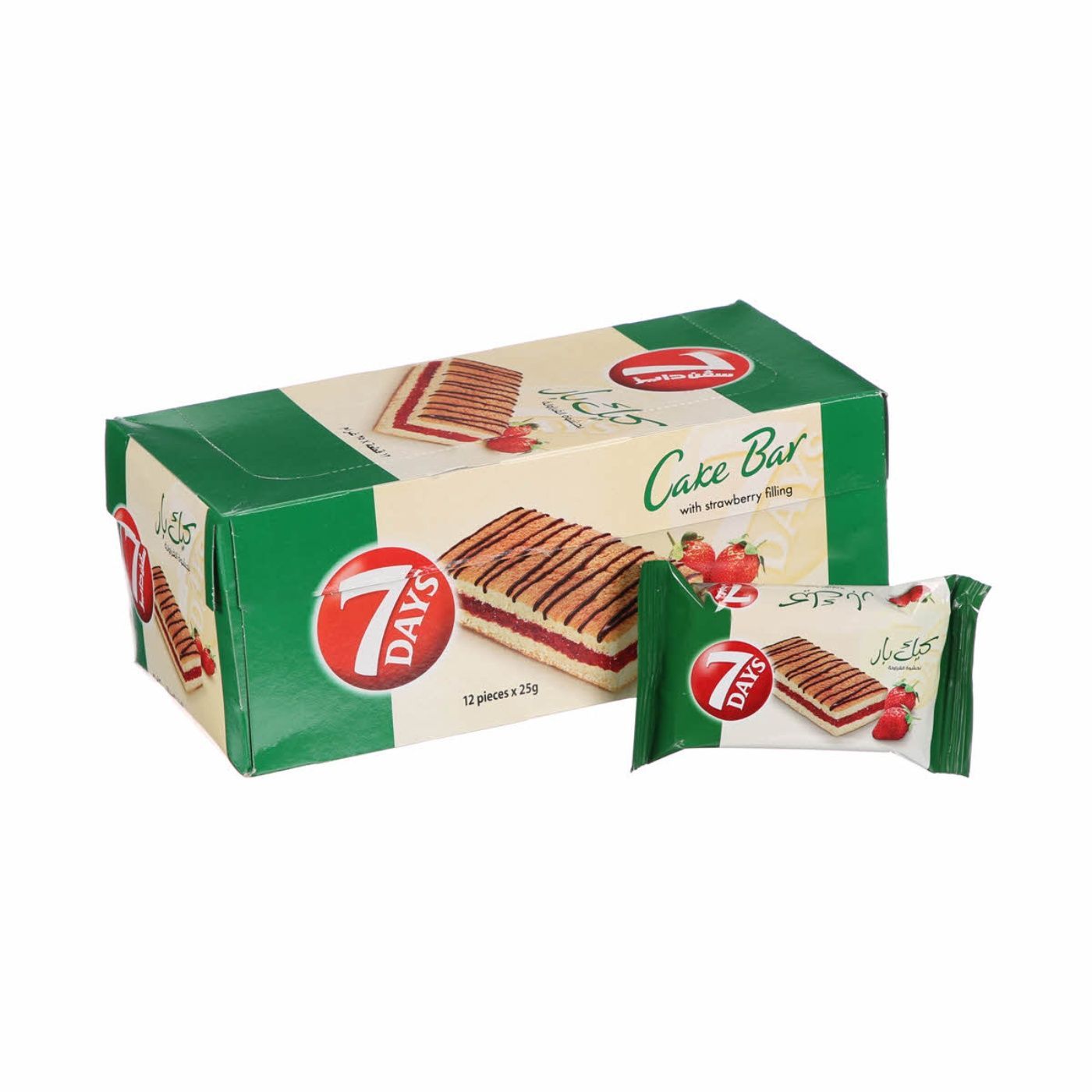 7Days Mini Strawberry Cake Bar, 12x25g