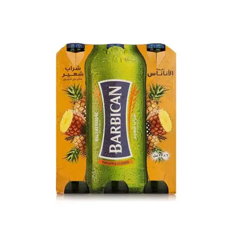 Barbican Pineapple Flavoured Non Alcoholic Malt Glass Bottle, 6x330ml