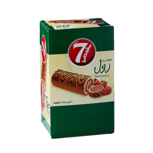 7 Days Mini Swiss Roll with Strawberry Filling, 12x20g