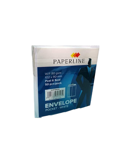 PAPERLINE White Envelope 102x90mm, 50 Pieces
