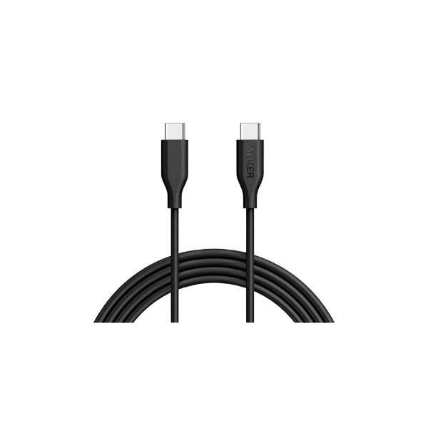 كابل أنكر 322 USB-C إلى USB-C مضفر، طوله 3 أقدام، أسود، الإصدار الأول