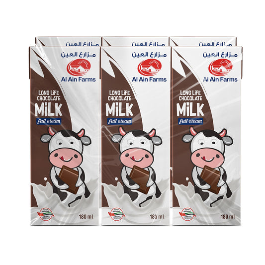 Al Ain Farms Uht Full Cream Chocolate Milk, 6x180ml