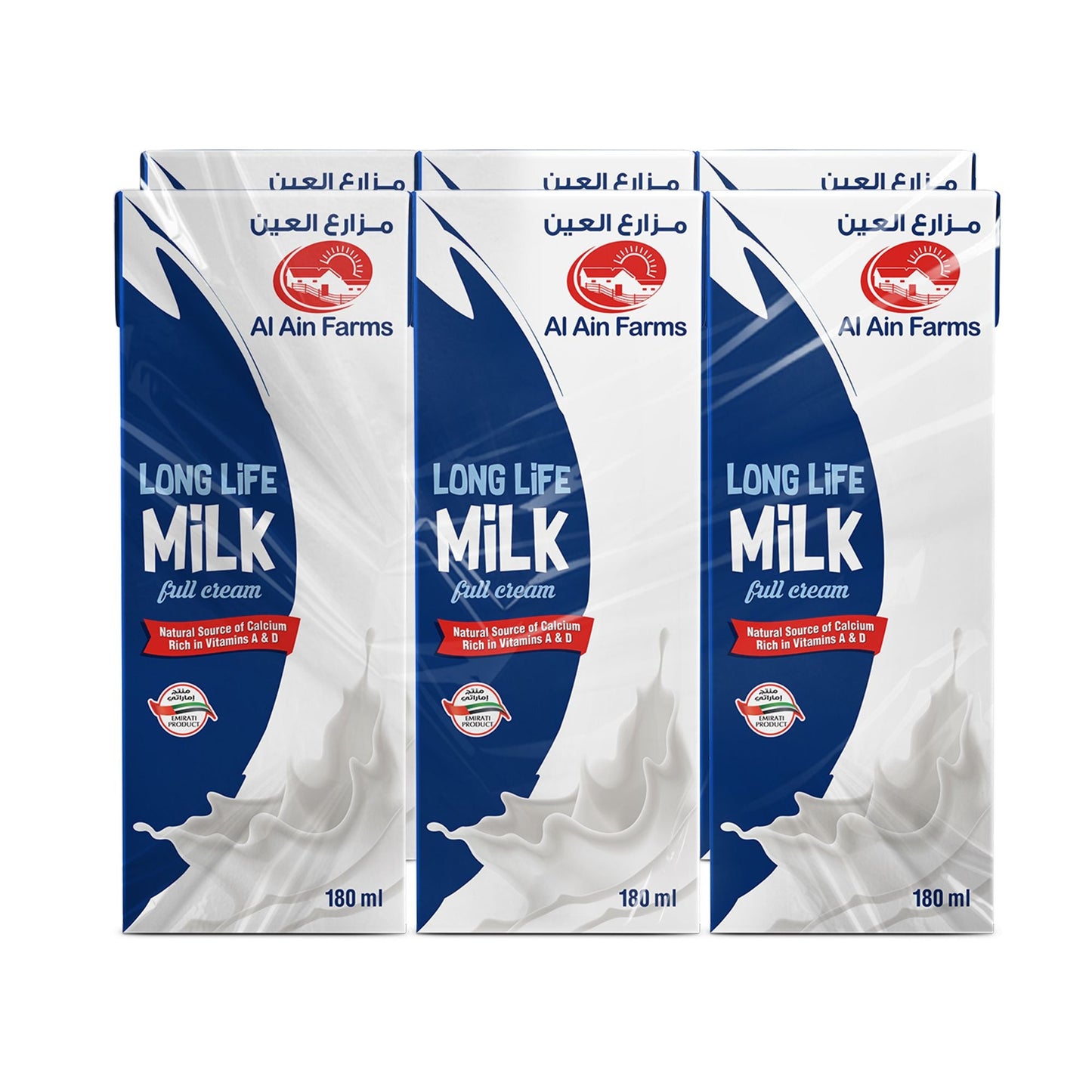Al Ain Long Life Full Cream Milk 6X180ml