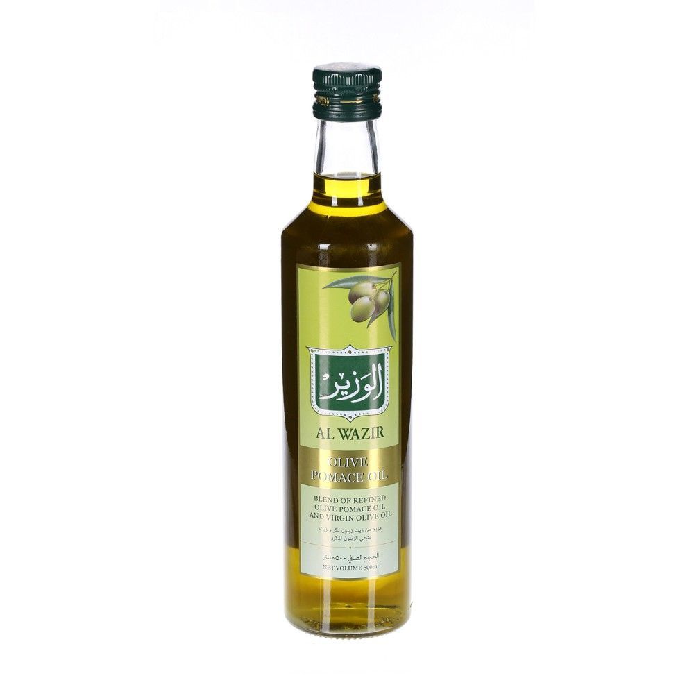 Al Wazir Olive Pomace Oil Glass Bottle, 500ml