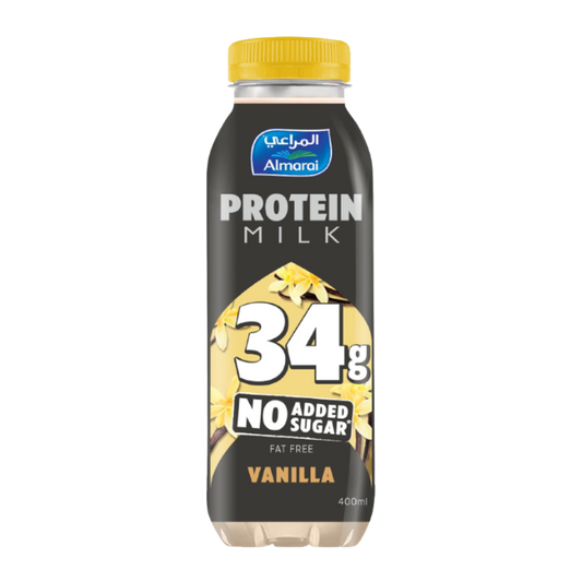 Almarai Vanilla Fat Free Protein Milk No Added Sugar, 400ml
