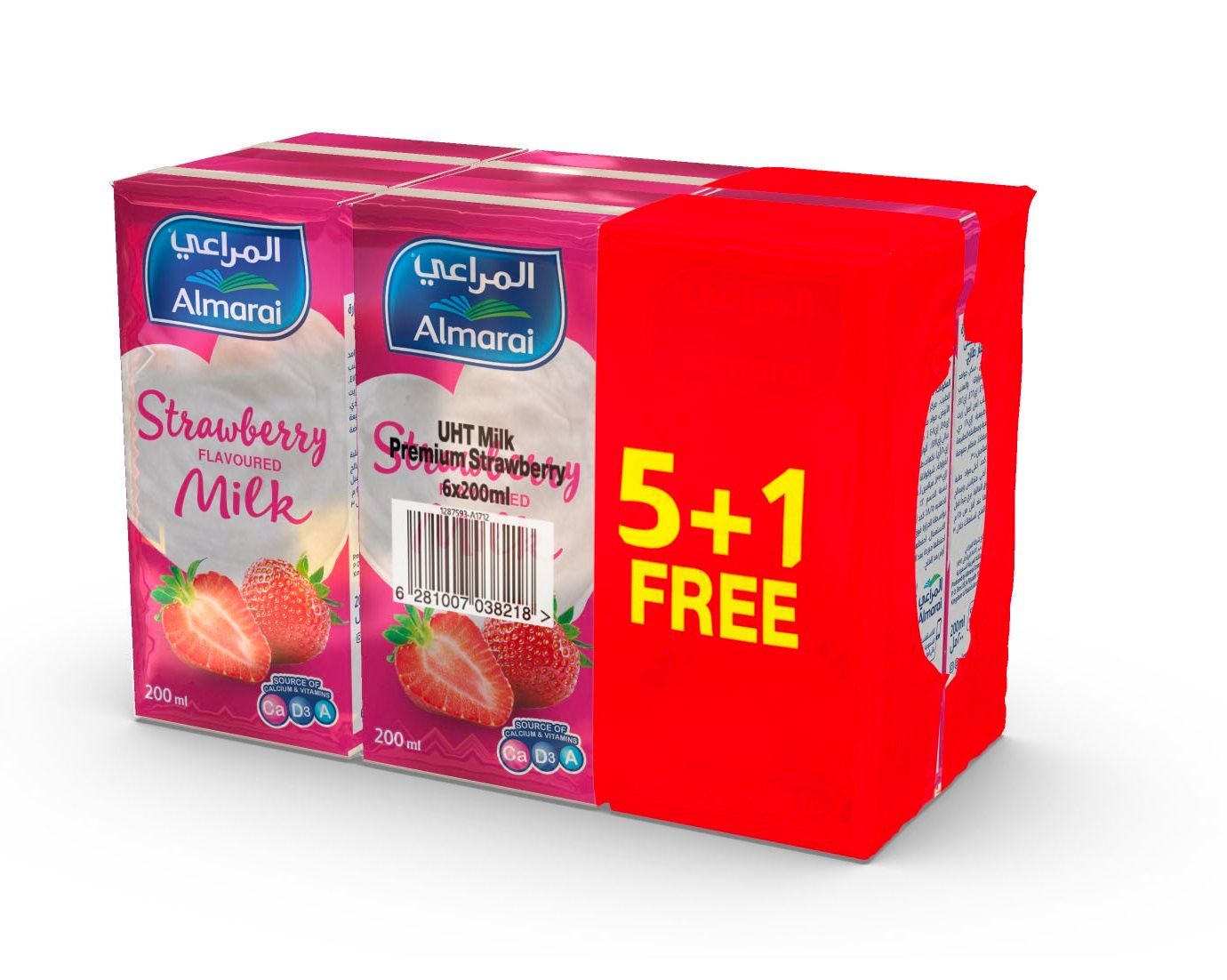 Almarai Strawberry Premium Uht Milk, 6x200ml
