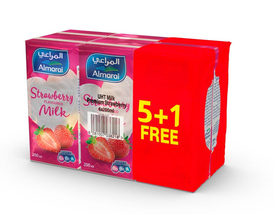 Almarai Strawberry Premium Uht Milk, 6x200ml
