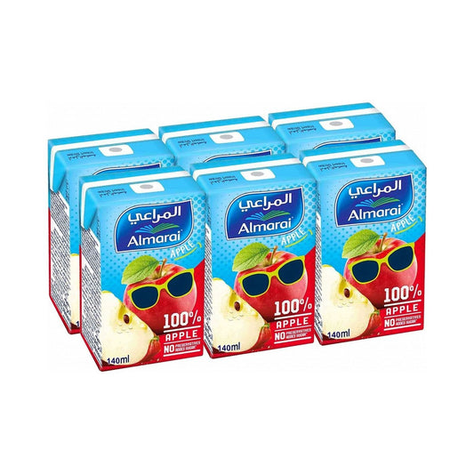 Almarai UHT 100% Apple Juice Tetra Pack, 6x140ml