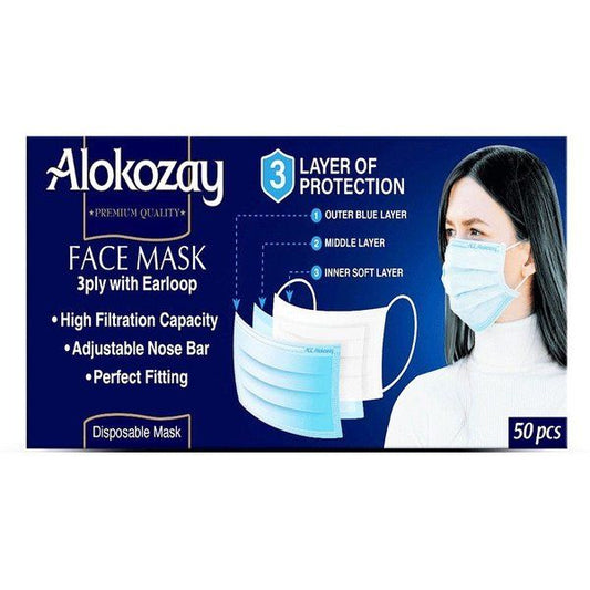Alokozay Face Mask 3 Ply, 50 Pieces