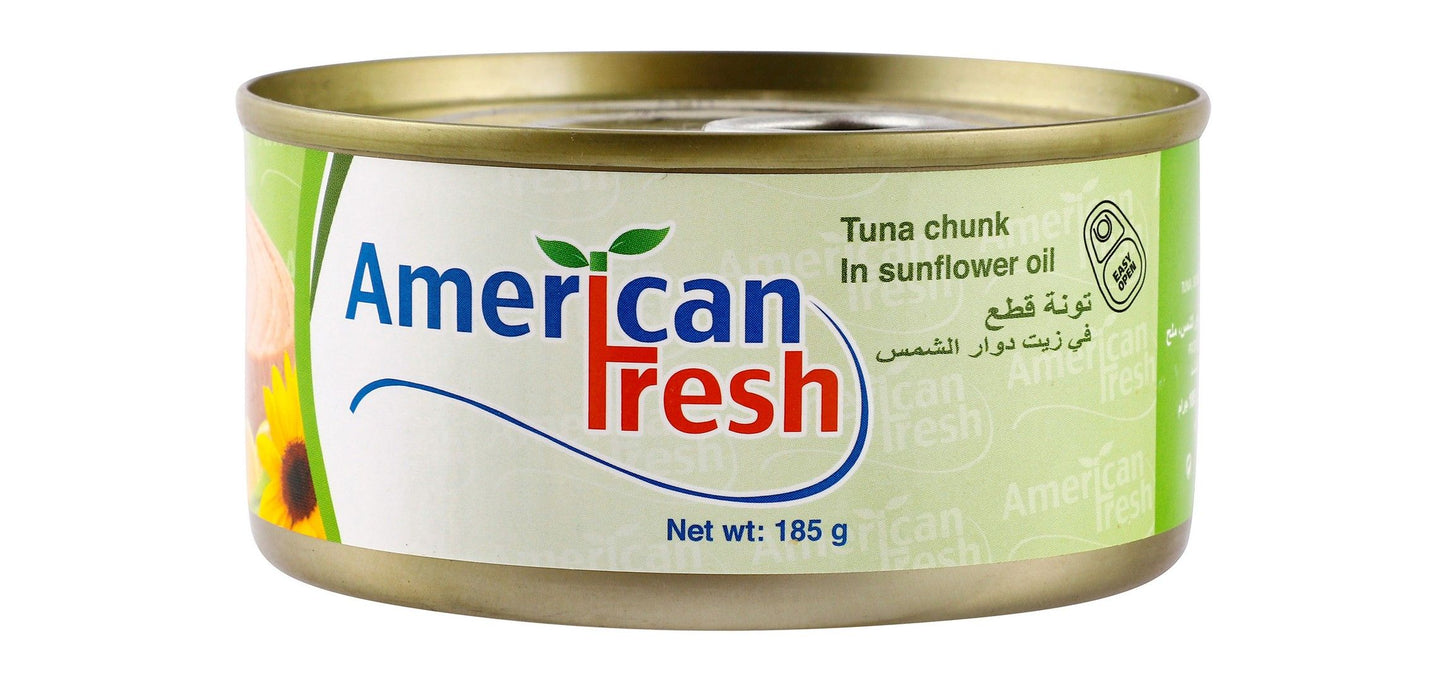 American Fresh Tuna Chunk in Sunflower Oil, 185g